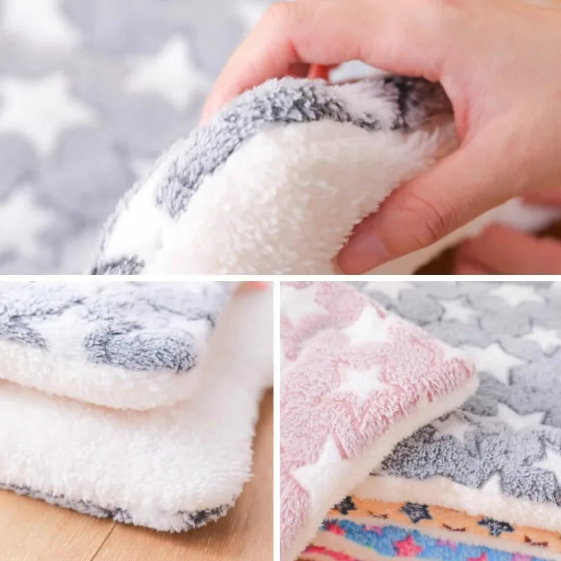 Soft Coral Fleece Cat Bed Mat – Cozy Pet Sleeping Pad Blanket for Cats & Small Dogs, Warm Kitten Cushion