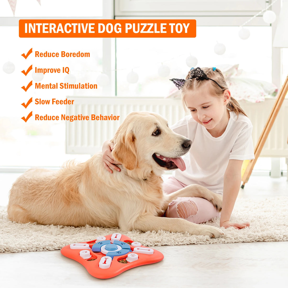 Interactive Dog Puzzle Toy for IQ Training – Treat Dispensing Toy for Small, Medium & Large Dogs