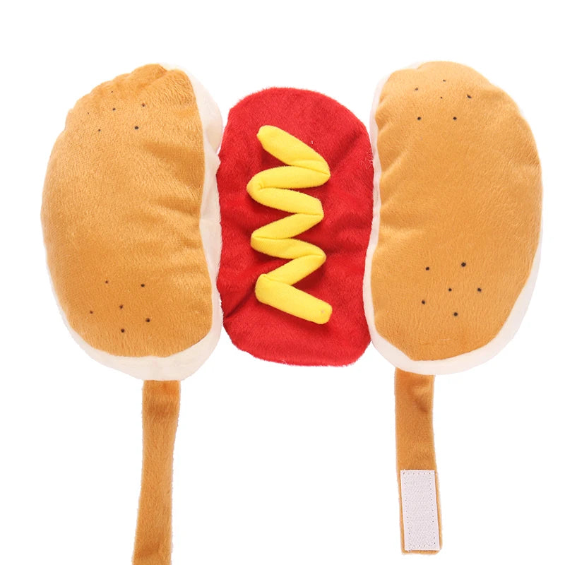 Funny Hot Dog-Dog Costume – Halloween Dachshund Sausage Costume with Mustard for Dogs