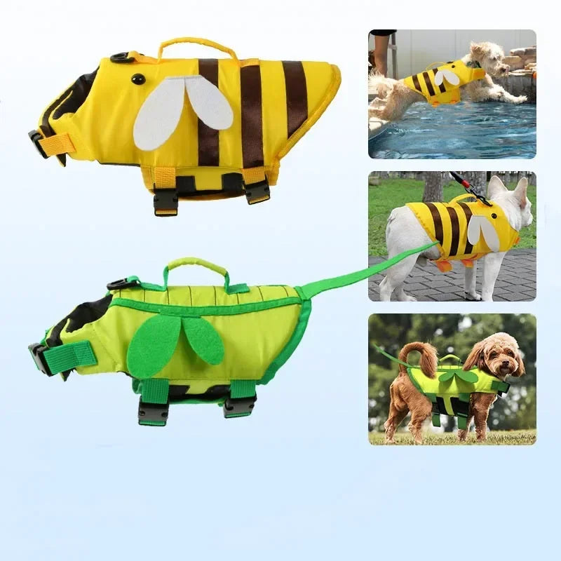 Reflective Dog Life Vest Jacket - Adjustable Summer Pet Swimwear for Safety and Comfort