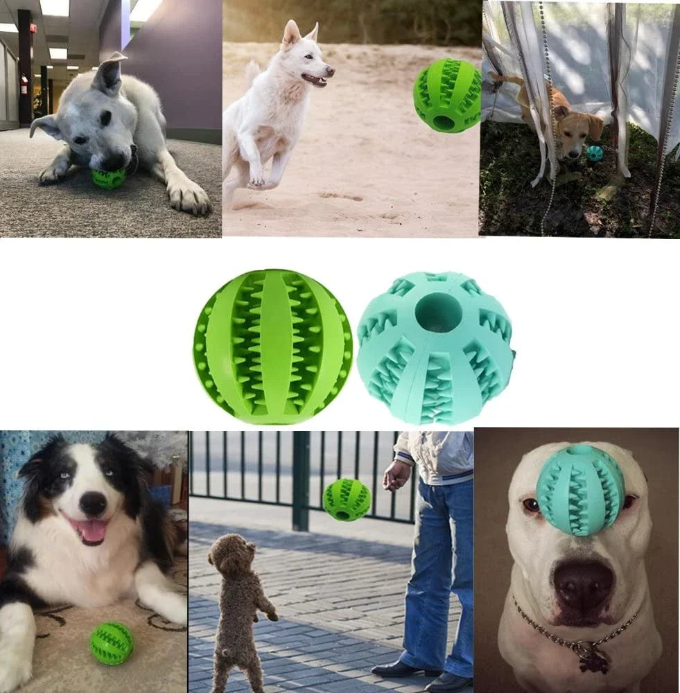 Interactive Dog Food Ball Toy - Durable Chewing Rubber Ball for Small & Large Dogs - Dental Cleaning & IQ Training