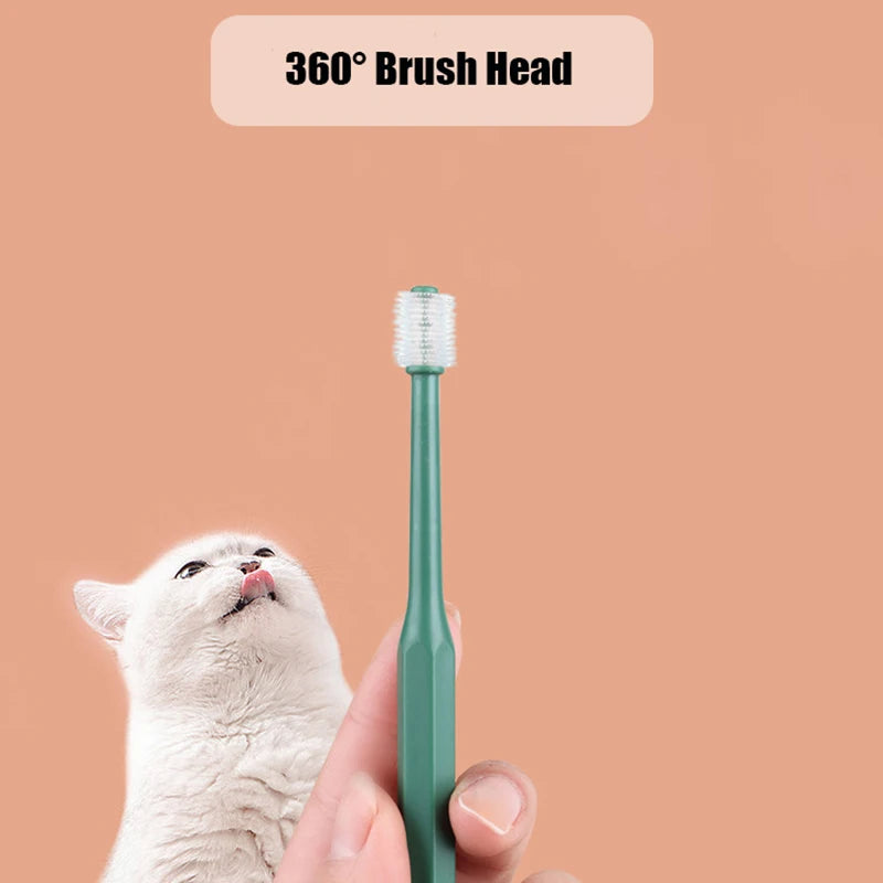 360-Degree Pet Toothbrush – Dental Care for Cats and Dogs, Removes Tartar and Bad Breath