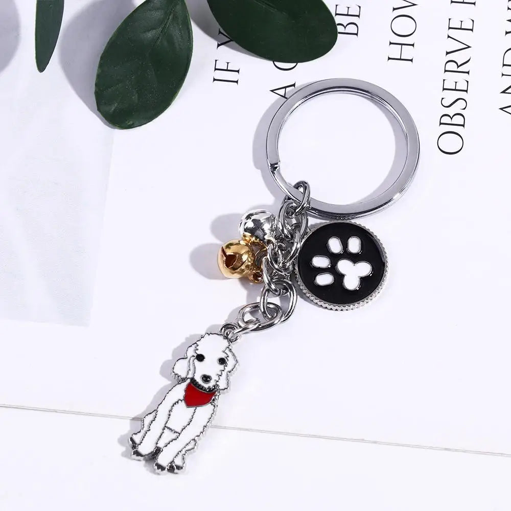 Husky & Maltese Dog Keychain – Enamel Pet Pendant, Women’s Bag Charm, Metal Key Ring Gift for Dog Lovers