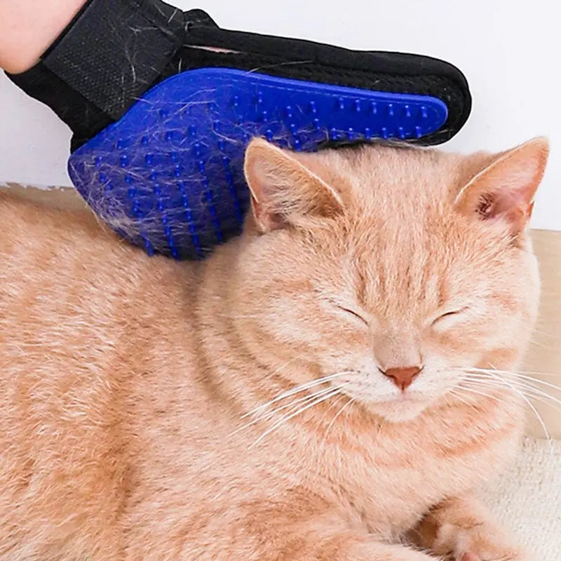 Pet Hair Remover Gloves – Silicone Cat & Dog Grooming Massage Bathing Brush, Hair Removal Mitts for Shedding