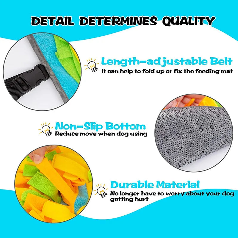 Durable Dog Snuffle Mat - Interactive Slow Feeder Puzzle Toy for All Dogs