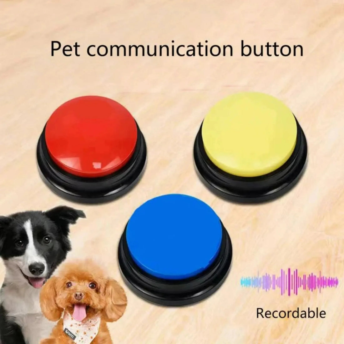 Dog Communication Buttons - 30-Second Voice Recording Training Buzzer for Talking Pets - Fun & Interactive Gift